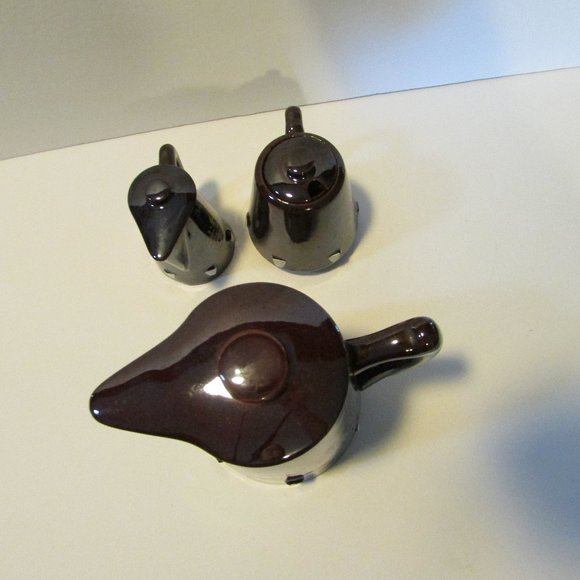 vtg redware pottery pankcake batter butter pitcher jam jar red barn kitchen - Picture 13 of 15